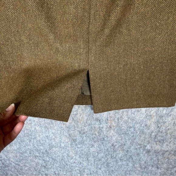 Lauren Ralph Lauren 100% Lambswool Brown Tweed Old Money Pencil Skirt - NWT 12P - Picture 9 of 13